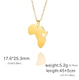 UNIFT African Map Necklace For Women Men Stainless Steel Minimalist Ethnic Chic Africa Motherland Continent Outline Pendant Necklace Hiphop Jewelry (gold) - Image 6