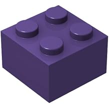 Classic Purple Bricks Bulk, Purple Brick 2x2, Building Bricks Flat 50 Piece, Compatible with Lego Parts and Pieces 2x2 Purple BricksColor Purple
