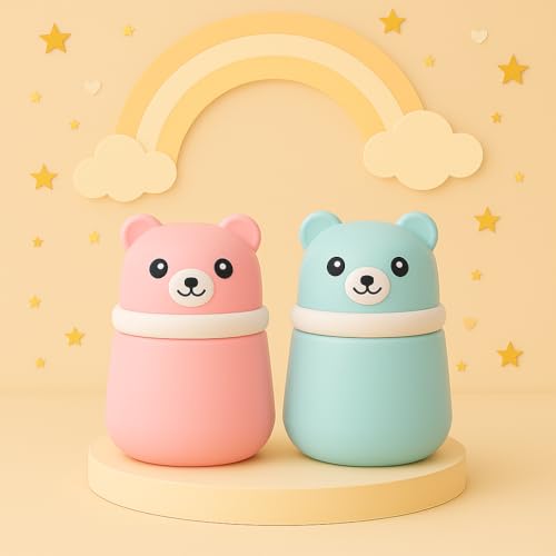 Image of Baby Pack Of 2 Skin Care Powder Talcum Puff Case Cum Container Box Reusable Refillable for Toddlers Kids and Infants for BPA Free (PATTERN 106)