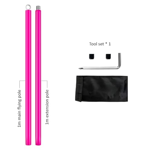 Image of Dreamlin 6.6ft /2m Silicone Aerial Flying Dance Pole Portable Suspension Fitness Tube Hanging Rotary Silicone Steel Dancing Pole Gym Equipment for Home Bar