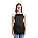 DALIX Apron Commercial Restaurant Home Bib Spun Poly Cotton Kitchen Aprons (2 Pockets) in Black
