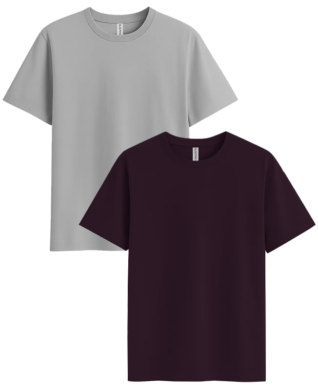 Image of Sleepynuts Women's S to 3XL Premium Half Sleeve Round Neck Plain Combed Cotton Tshirt Pack of 3 Loose Fit T-Shirts Combo