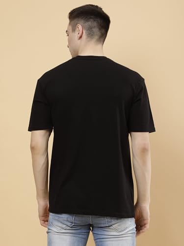 Image of POCKMAN Oversized Fit Mens Round Neck Cotton Blend Half Sleeve Plain T-Shirts.