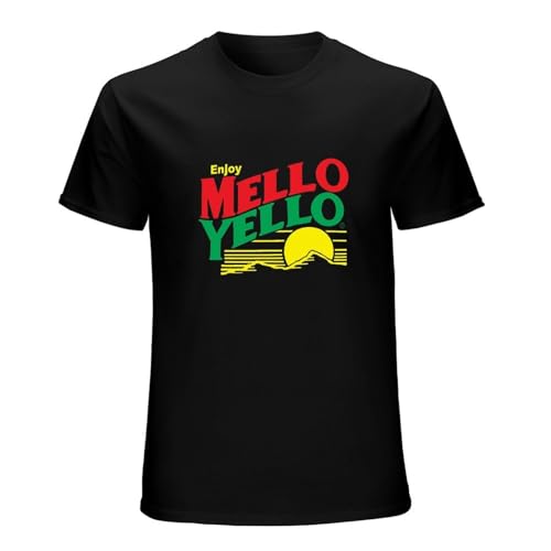 Mello Yello Cole Trickle Soda Pop Drink Hombres Funny Unisex Camisetas Estampado Gráfico Black Tee, Negro , M