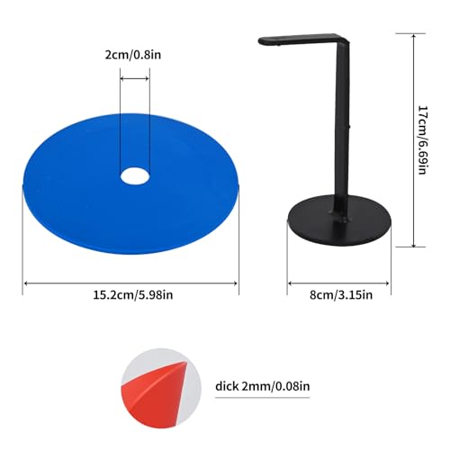 aleawol 24er Set Markierungsscheiben, 15cm Markierungshütchen Fussball Flach, Rutschfeste Markierungsteller Fussball Flach mit Organizerhalter, Bodenmarkierung Trainingszubehör für Fußball, Basketball