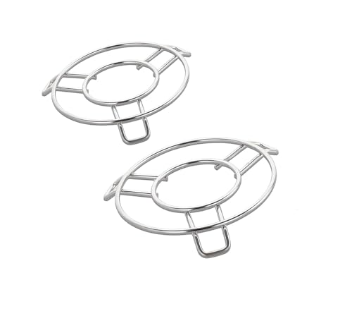 Image of Ajay's Shoppe Stainless Steel Hot Pot Stand Set of 2 | Heat Resistant Trivet for Kitchen Counter & Dining Table | Pot Holder for Cookers, Pans, Kadhai & Serving Dishes