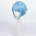 maysuwell Sky Blue Cosplay Wig Anime Short Curly Wigs Halloween,Christmas,Daily Fashion, Anime and Gaming Expo,Fancy ball