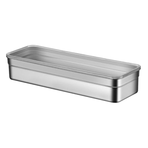 GLEAVI 1 Juego Organizador de Utensilios de Cocina Inoxidable con Drenaje Soporte Multifuncional y Cucharas Caja de Almacenamiento Espaciosa y Mantener Cocina Ordenada