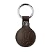 Levy's Leathers Genuine Leather AirTag Holder Keychain Compatiable with All Air Tags with Secure Button Closure, Dark Brown (A66AIR-DBR)