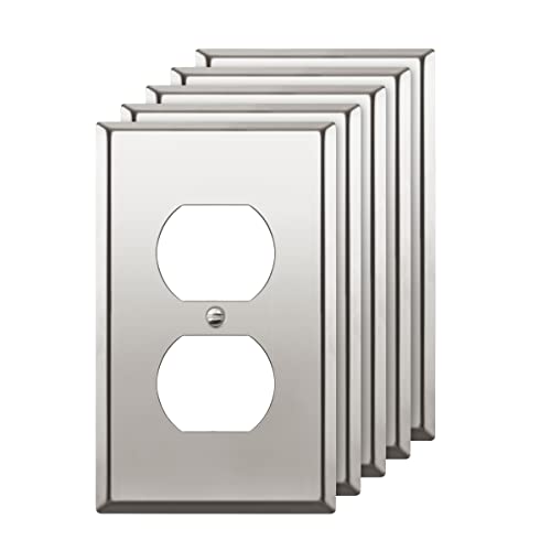 Enerlites Duplex Receptacle Wall Plate, stainless steel 1-gang