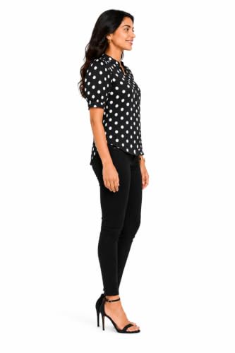 Image of Women's Solid Lavender Cotton Blend Casual Top | Round Neck | Roll-Up Sleeves | Regular Fit Office Wear Shirt for Women