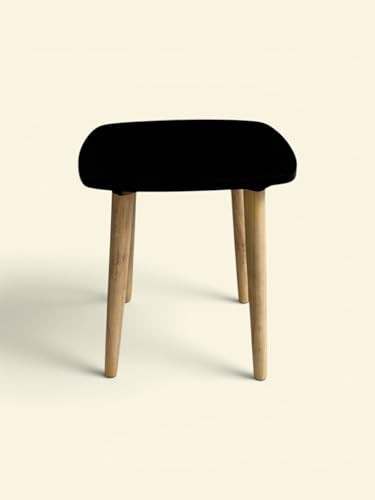 Image of Modern Square Side Table with 4 Wooden Legs, Minimalist End Table /Coffee Table for Living Room, Bedside Nightstand for Bedroom, Balcony & Small Spaces