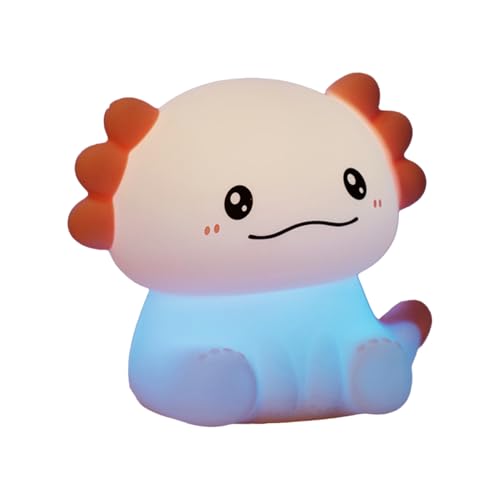 Veilleuse en silicone axolotl contre la peur du noir en chambre d'enfant