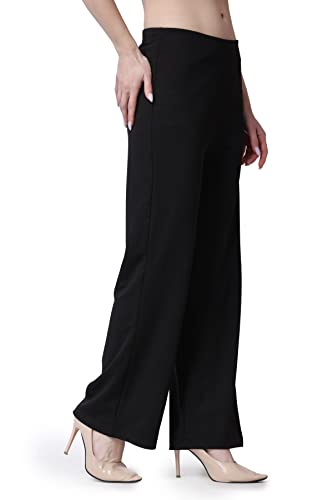 Image of POPWINGS Formal Casual Solid Trousers for Women || Work Trousers for Women || Pull On Trousers for Women || High Waist Plain Women Trousers for Summer