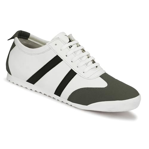 Image of baron scott Men's Casual Flat Sneakers | Faux Leather Lace-Up Shoes for Men | Lightweight TPR Sole with EVA Foam Insole | Comfortable Sneakers for Walking, Travel, Office & Casual Use
