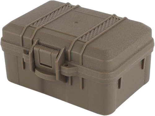 Peminkoo 12.4x8cm Tactical Equipment Storage Box Outdoor Multifunctional Versatile Box Medicine Flashlight Waterproof Case Laser Box (Khaki)