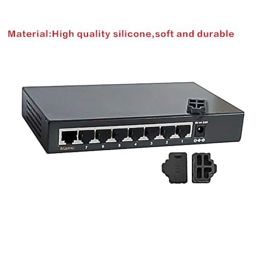 Silicone 110Pcs Ethernet Hub Port RJ45 Anti-Dust Cover Plugs Protector Stopper Cap for Female Port Black for TV,Computer,Other Devices.