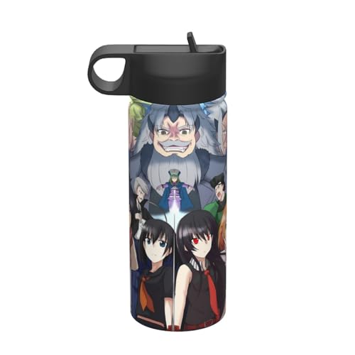 アカメが斬る Akame Ga Kill タツミ 水筒 真空断熱ケータイマグ 500ml-600ml ステンレスボトル 車用 直飲み 保温 保冷 フタ付きコーヒーカップ アウトドア 車のネイブに最適 スポーツタイプ ステンレスクールボトル 軽量 隔? 水筒