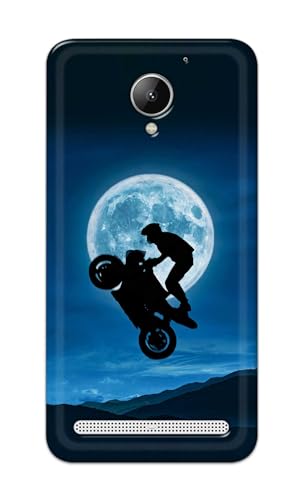 Image of Printed Hard Back Cover for Lenovo C2 k10a40 Back Cover (Biker On Moon) -190724(DP)