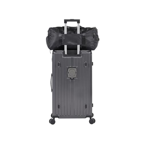 Luggage Set 4 pcs (20"/24"/29"/Travel Bag), PC+ABS Durable Lightweight Luggage with Collapsible Cup Holder, 360° Silent Spinner Wheels, TSA Lock, Gray4