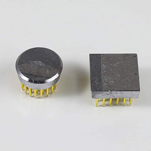 Wazakura 4PCS Mini Ikebana Kenzan Japanese Flower Holder, Made in Japan, Floral Arranging Pin Frog, Round Square - 1"(24mm) Brass