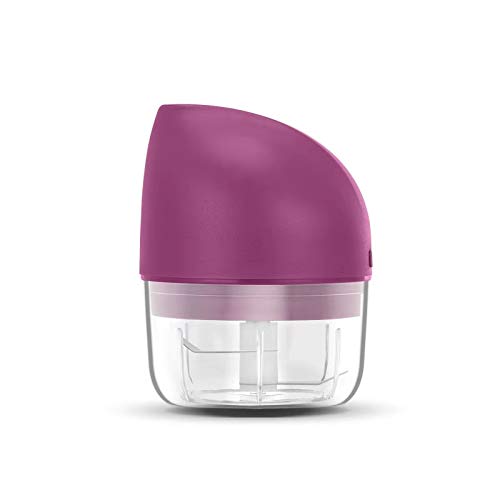 2020 Mini Rechargeable Food Chopper,Multi-Function Chopper For Baby Food, Kitchen Food Processor with Usb Charging for Vegetable Fruit Meat Garlic Onion Ginger Crusher (Purple, 100ML)