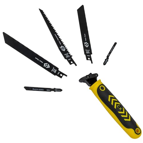 C.K Tools Multi Hand Saw 6pc Kit, Universal Quick Change Handsaw with 5 Blades for Wood, Metal, Plasterboard & Plastic, Reciprocating Jab Sawing Set, Garden Cutter Tool, Recip Drywall Saw CK T0820A 1 C.K Tools Multi Hand Saw 6pc Kit, Universal Quick Change Handsaw with 5 Blades for Wood, Metal, Plasterboard & Plastic, Reciprocating Jab Sawing Set, Garden Cutter Tool, Recip Drywall Saw CK T0820A