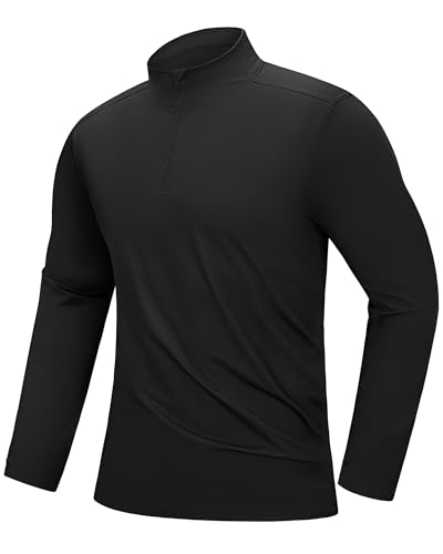 33,000ft Herren Laufshirt 1/4 Reißverschlus Sportshirt Leicht Langarmshirt Stehkragen Funktionsshirt Atmungsaktiv Pullover Trainingsshirt für Gym Fitness Training Schwarz L 33,000ft Herren Laufshirt 1/4 Reißverschlus Sportshirt Leicht Langarmshirt Stehkragen Funktionsshirt Atmungsaktiv Pullover Trainingsshirt für Gym Fitness Training Schwarz L