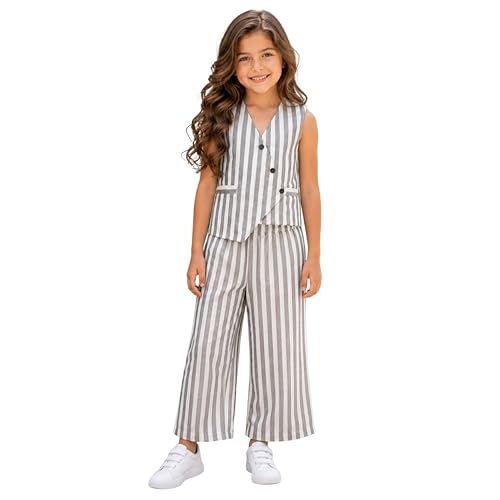 Image of The Magic Wand Woven Digital Printed Co-ord Set For Kids Girls, Sleeveless Top With Palazzo Pant Two-Piece Western Stylish Clothing Set For Festivals