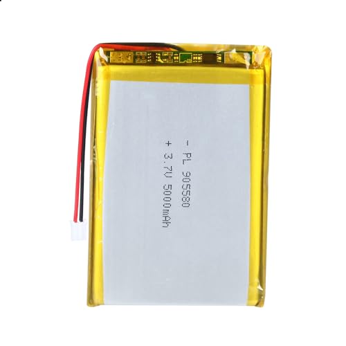 Uxney Batería de 3,7 V 5000 mAh 905580 de polímero de litio de iones de litio con conector de 2 PH...