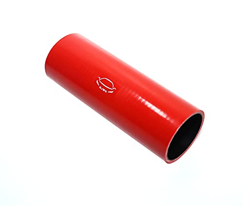 TenkeAuto 8" Long High Performance 4-Ply Reinforced 2.5" ID Straight Coupler Silicone Hose Turbo/Intercooler/Piping (RED 2.5'')