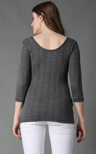 Image of Wearslim Women's Winter Warmer Thermal Vest 3 /4 Sleeves Ultra Soft Scoop Neck Winter Inner Wear Top Johns Underwear