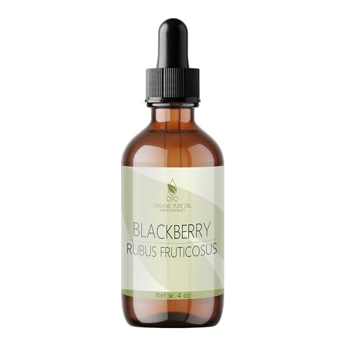 organic pure oil OPO Blackberry Seed Oil - 4 oz Glass & Dropper - Pure Unrefined Cold Pressed Natural Vegan Non GMO Antioxidant Rich in Vitamin C for Skin Hair Face Body Nails