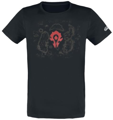 World Of Warcraft Azeroth Horde Homme T-Shirt Manches Courtes Noir XL