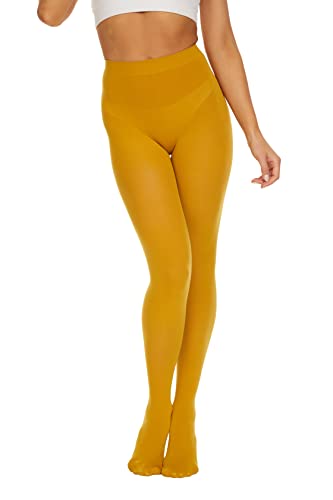 Image of DUCMODA Womens 80 Denier Opaque Tights, Women's Soft Solid Color Footed Pantyhose, High Waist Stocking with 30+ Colors