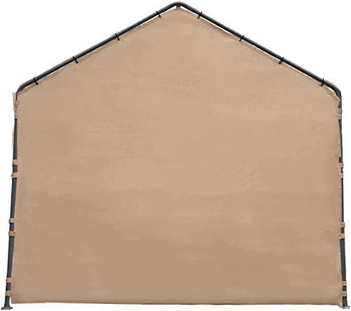 Abba Patio Replacement SideWall Cover for 12 x 20 ft Carport Shelter Garage SideWall Tarp with Rings (Frame & Top Cover Not Included), for 8 Legs Carport, Beige