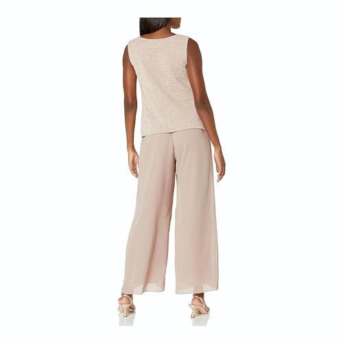 Le Bos Women's Elegant 3-Piece Georgette Pant Set with Sequin Embroidered Trim4