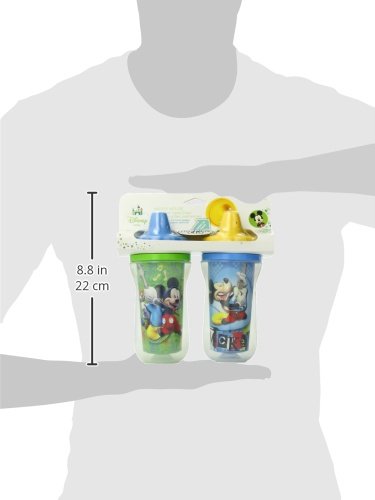 The First Years Insulated Sippy Cups, Mickey Mouse, 9 Ounce (Pack of 2)