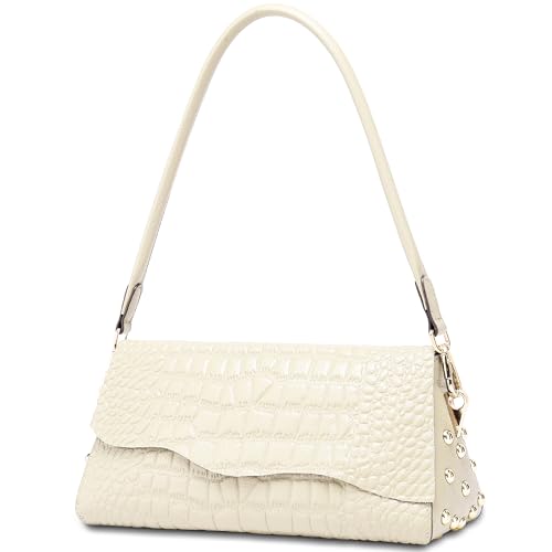 Image of BOYATU Genuine Leather Shoulder Bag Women: Handmade Crocodile Pattern Purse