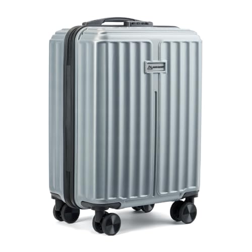 Image of MOVE-MEANT ROAMIFY Small Cabin Suitcase 55 CM 8 Wheels Number Lock Poly Carbonate Silver Trolley Bag for Men & Women | 360 Degree Wheeling System Luggage | Trolley Bags for Travel
