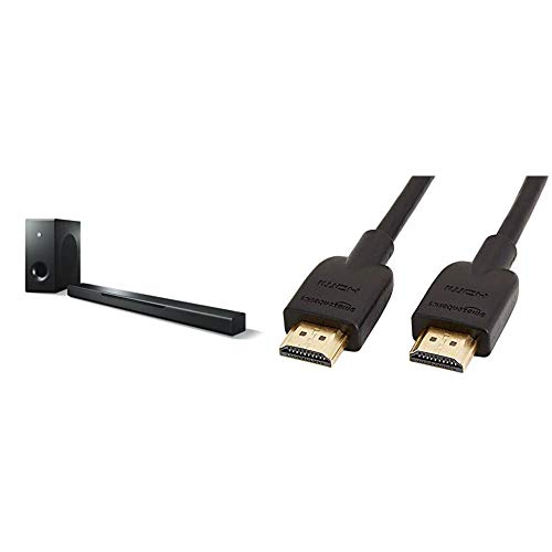 MusicCast BAR 400 Sound Bar, schwarz & AmazonBasics – Hochgeschwindigkeitskabel, Ultra HD HDMI 2.0, unterstützt 3D-Formate, mit Audio Return