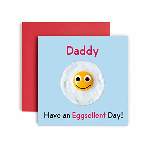 Huxters Birthday Cards for Men – Have An Eggsellent Daddy Birthday Card – Birthday and Father’s Day Funny Birthday Card with Recyclable Envelope Included – Original Illustrative Artwork (Daddy)