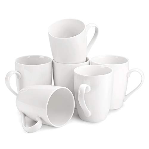 Mecowon 11 Oz Porcelain Mugs, Set Of 6, Tea And Coffee Mugs, Light Beige #TOP1