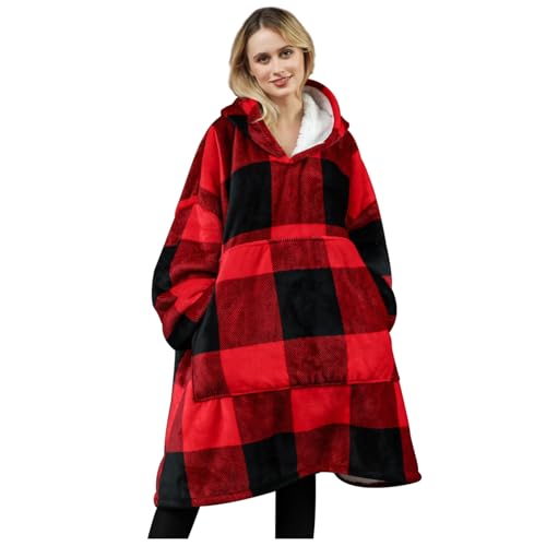 FELOVE Sudadera con Capucha, Manta usable,Grande Hoodie Sudadera con de Gran tamaño, Talla Única, cálida, Suave, y cómoda Sudadera, para Adultos, Hombres, Mujeres, Adolescentes.