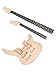 Electric Guitar and Bass Double Neck Kit 6 String and 4 String Guitar Kits Right Handed with Mahogany Body Mahogany Neck Rosewood Fingerboard Build Your Own Guitar and Bass.