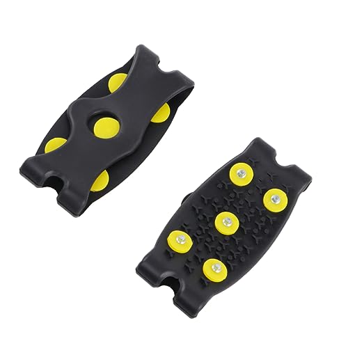 BESPORTBLE 1Pair Silicone Crampon Cleats for Shoes Slip Ice Traction Covers for Boots and Sneakers for Winter Hiking and Climbing Black