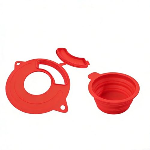 Helilyco Cubierta a prueba de silicona de 4.5 a 5 cuartos de galón, soporte inclinable, tapa antipolvo resistente al calor, para cocina y horneado y a prueba de masa, blanco (rojo)