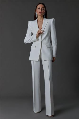 Women's Peak Lapel Suit Wedding Formal Party 2-Piece Set Tuxedos Customizable4