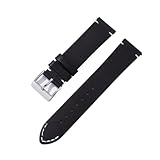 YGUK0J 16mm 18mm 20mm 22mm 24mm Cinturini A Sgancio Rapido In Vera Pelle Morbida Smartwatch Cinturino In Pelle Di Vitello Braccialetto Di Ricambio(Black,24mm)
