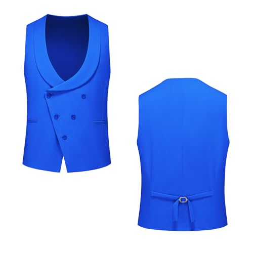 UNINUKOO Mens Tuxedo Suit Set 3 Piece Slim Fit One Button Formal Wedding Party Prom Suits for Men US Size XXL Royal Blue2